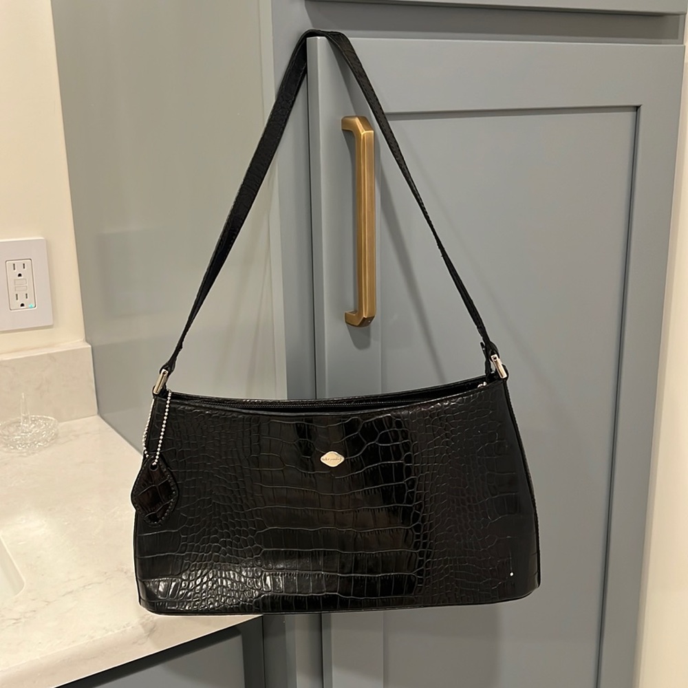 Vintage genuine leather black shoulder bag